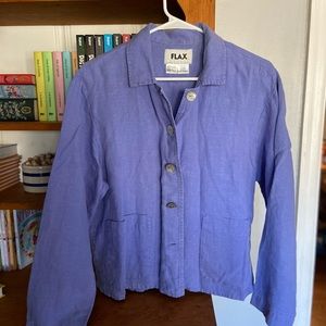 FLAX cornflower linen jacket